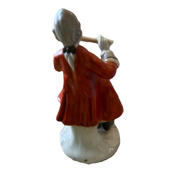 VTG Occupied Japan Porcelain Figurines Man Playing Music 1940s 50s GOLD Trim - Picture 8 of 16